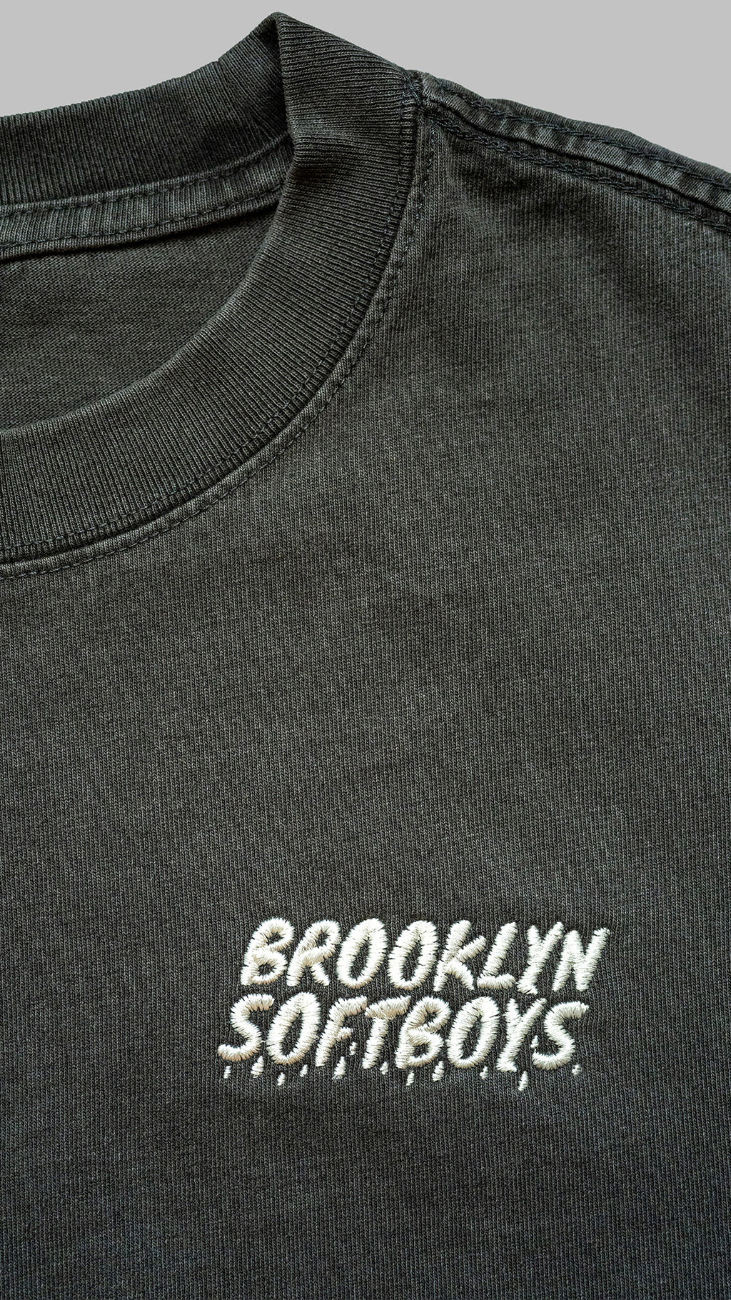 Faded Black Embroidered