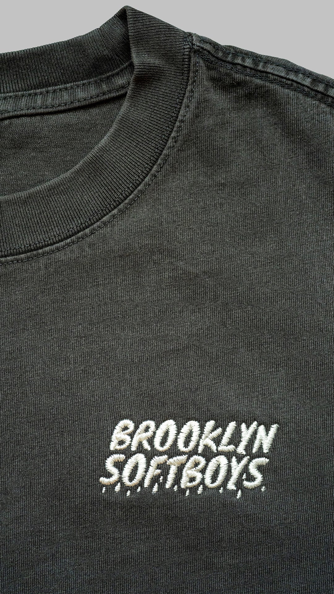 Faded Black Embroidered