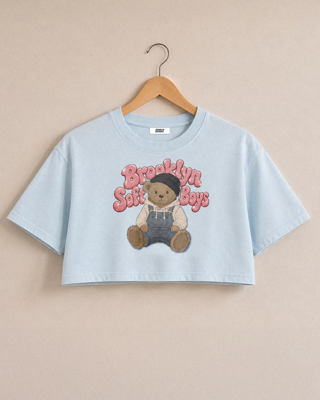 Brooklyn SoftBoys Brooklyn Bear cropped tee, front view